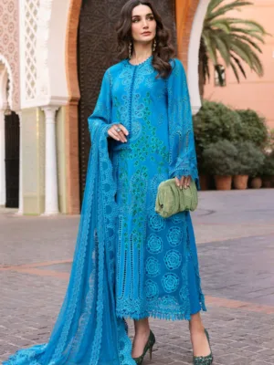 3 Piece Unstitched Embroidered Lawn Suit | D-2503-B